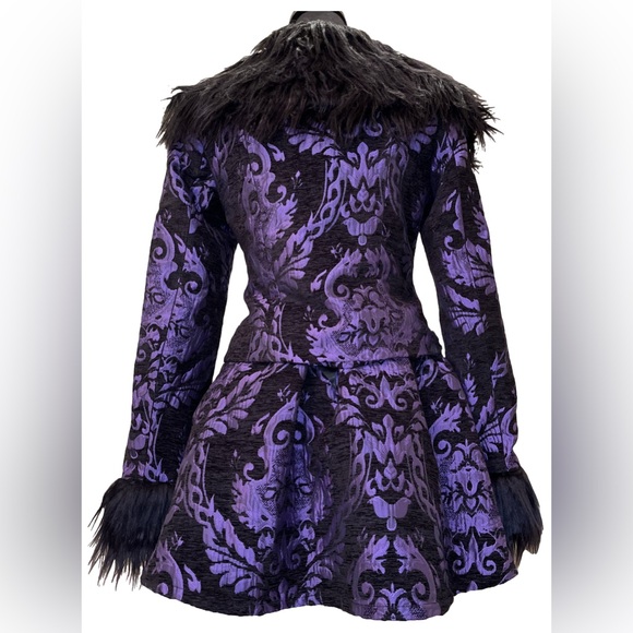 Dolls Kill / Widow Purple Brocade Sultry Sins Matching Dress Set - Picture 5 of 14